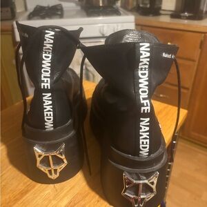 Naked Wolfe Black leather boots